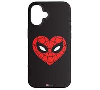 Custodia per iPhone 16 Marvel Spider-Man - Maschera a forma di cuore per San Valentino anni Sessanta