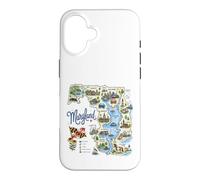 Custodia per iPhone 16 Maryland MD USA Mappe Icone, Ocean City, Spiagge, Frederick