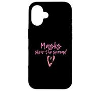 Custodia per iPhone 16 Masks Slow The Spread Cute Pink Heart Face Mask For Girls