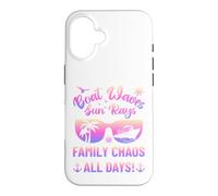 Custodia per iPhone 16 Matching Family Boat Waves Sun Rays Family Chaos All Days