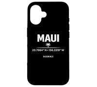 Custodia per iPhone 16 Maui Hawaii Coordinate Tropical Island Travel Design