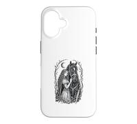 Custodia per iPhone 16 Medieval Maiden Horse Gothic Fantasy Sword Moon Design
