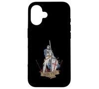 Custodia per iPhone 16 Medievale Guerriero Santo Cavaliere Templare Deus Vult Vintage
