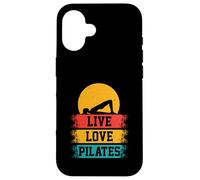 Custodia per iPhone 16 Meditazione Pilates Ponte Posa Divertente Live Love Pilates Retro
