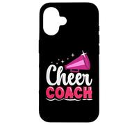 Custodia per iPhone 16 Megafono da donna Cheer Coach con design invecchiato