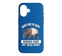 Custodia per iPhone 16 Mens Womens Kids Humans Hurt Head Tapirs Make Me Happy