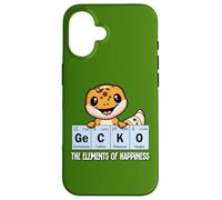 Custodia per iPhone 16 Mens Womens Kids Kawaii Reptile Elements Leopard Gecko Lover