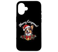 Custodia per iPhone 16 Merry Corgmas Christmas Xmas Black Tricolor Corgi Lover