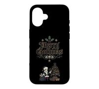 Custodia per iPhone 16 Merry Gothmas Skeleton Babbo Natale morto albero gotico Natale