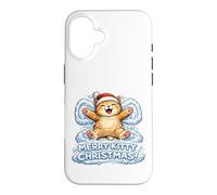 Custodia per iPhone 16 Merry Kitty Christmas - Angelo con neve, adorabile per bambini e bambine