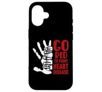 Custodia per iPhone 16 Mese del cuore americano - Diventa rosso per la consapevolezza delle malattie cardiache