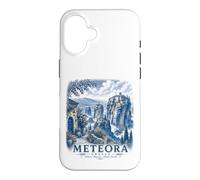 Custodia per iPhone 16 Meteora Grecia Monastero Vintage Viaggi Paesaggio Arte
