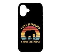 Custodia per iPhone 16 Mi piacciono gli elefanti e forse come 3 Persone Elefante Retro