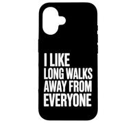 Custodia per iPhone 16 Mi piacciono le lunghe passeggiate lontano da tutti Divertente introverso