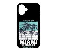 Custodia per iPhone 16 Miami Beach, I Love Miami, Cool Miami Summer Graphic Design