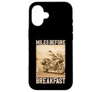 Custodia per iPhone 16 Miles Before Breakfast Moto Adventure Design