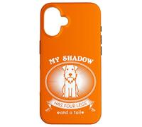 Custodia per iPhone 16 Miniature Schnauzer My Dog is My Shadow Funny Pet Dog Lover