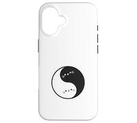 Custodia per iPhone 16 Minimalist Yin Yang Cats Art Design