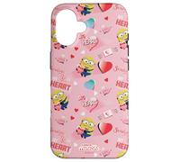 Custodia per iPhone 16 Minions Big Heart All Over Print