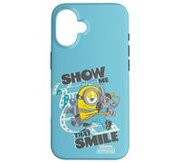 Custodia per iPhone 16 Minions & Monsters James Show Me That Smile