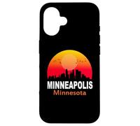 Custodia per iPhone 16 Minneapolis Minnesota Vintage Sunset Retro City State USA