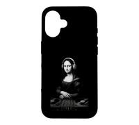 Custodia per iPhone 16 Mona Lisa DJ Cuffie Giradischi Mixer Musica Parodia Arte
