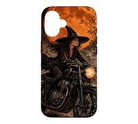 Custodia per iPhone 16 Moon Café Harvest Racer Strega Vintage Halloween Moto