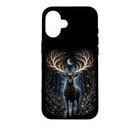 Custodia per iPhone 16 Moonlit Mystic Deer Fantasy Foresta Grafica