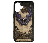 Custodia per iPhone 16 Moth Sun Dark Gothic Crescent Moon Skull