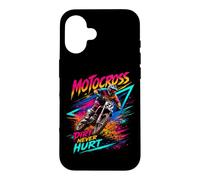 Custodia per iPhone 16 Motocross Supercross Race Dirt Bike Racing Dirt Never Hurt