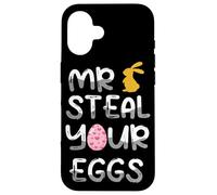 Custodia per iPhone 16 Mr Steal Your Eggs Uovo Domenica di Pasqua divertente Pasqua