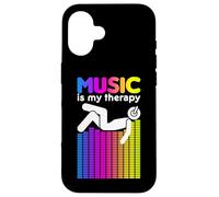 Custodia per iPhone 16 Music Is My Therapy Equalizzatore DJ Arcobaleno Ingegnere del suono