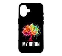 Custodia per iPhone 16 My Brain Tree Rainbow Splash Neurodivergente Adulto