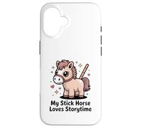 Custodia per iPhone 16 My Stick Horse ama Storytime Cute Pony