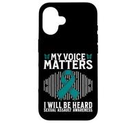 Custodia per iPhone 16 My Voice Matters Support Sexual Assault Awareness Gifts