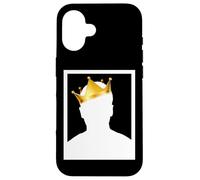 Custodia per iPhone 16 Mysterious Royal King with Golden Crown Illustration Graphic