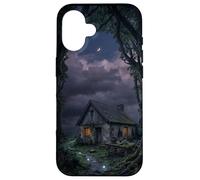 Custodia per iPhone 16 Mystical Forest Cottage Dark Academia Cabina incantata