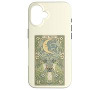 Custodia per iPhone 16 Mystical Pug Howling at The Moon Tarocchi Card Art Dog Amante