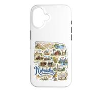 Custodia per iPhone 16 Nebraska, NE, USA, Mappe, Icone