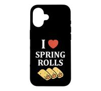 Custodia per iPhone 16 Nem food funny simple quote I love spring rolls