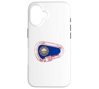 Custodia per iPhone 16 New Hampshire Flag Rock Climbing Moschettone
