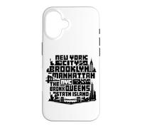 Custodia per iPhone 16 New York City Skyline NYC Boroughs Brooklyn Manhattan