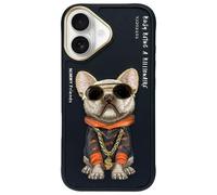 Custodia per iPhone 16 Nimmy Cool Dog, nera
