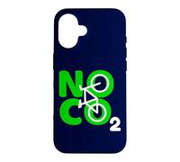 Custodia per iPhone 16 No CO2 Ecology Citazione Think Green Eco Biker Save The Planet