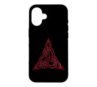 Custodia per iPhone 16 Nodo Triangolo Con Fili Doppiati Rosso