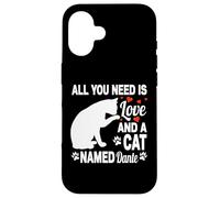 Custodia per iPhone 16 Nome gatto personalizzato Dante Cute Kitty Pet Amante