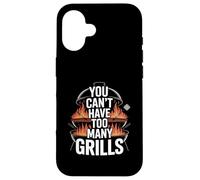 Custodia per iPhone 16 Non si possono avere troppe griglie, divertente detto sul barbecue