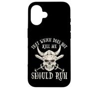 Custodia per iPhone 16 Nordic Viking: That Which Does Not Kill Me Should Run