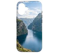 Custodia per iPhone 16 Norvegese Fiordo montagna scogliere acqua paesaggio scenico