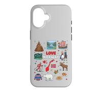 Custodia per iPhone 16 Norvegia Heritage Travel Collage con icone culturali nordiche
